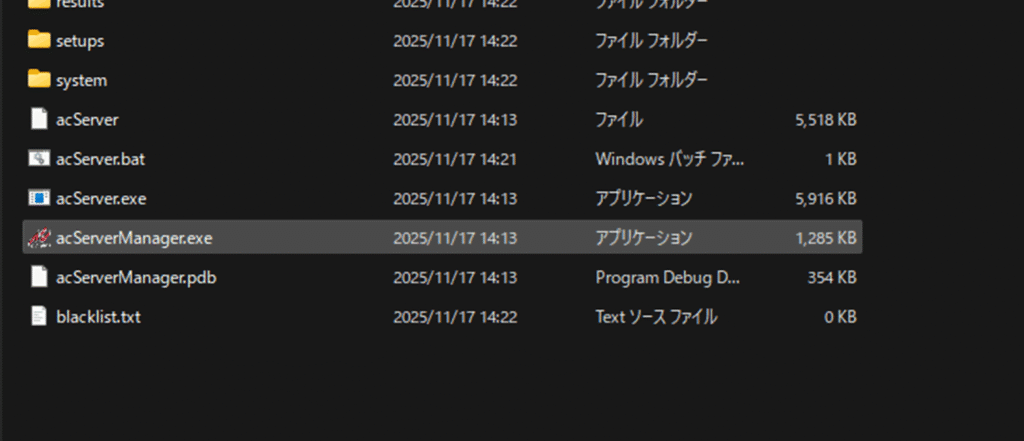 Assetto Corsa Managerのファイル