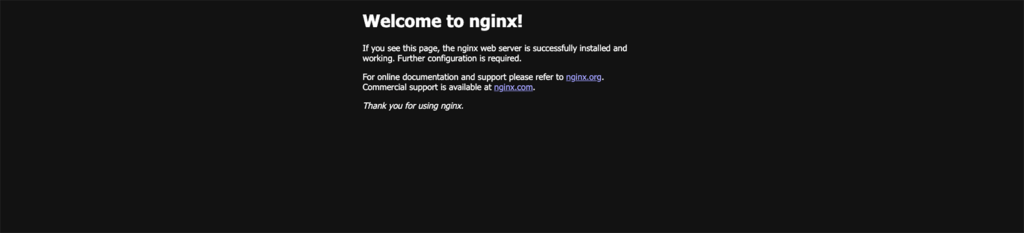 Nginxの初期画面