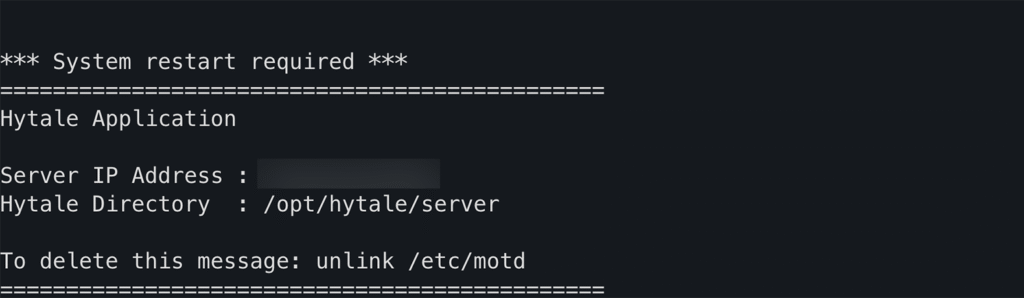 Hytaleサーバーの接続情報
